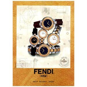 1994 Fendi Orologi Series 900 Watch Vintage Print Ad 90s Fashion Wall Art